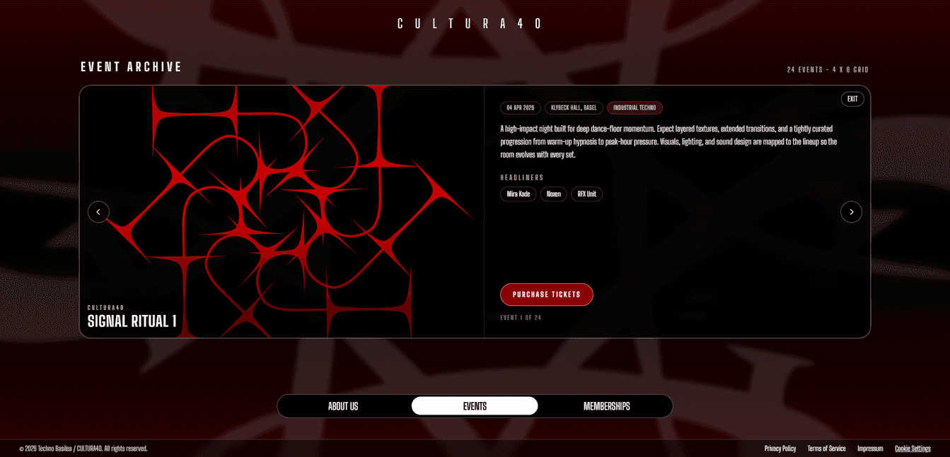 Event Label Webpage